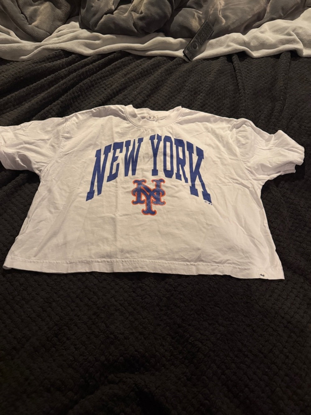 47 White New York Tee with Blue and Orange Logo - Kids